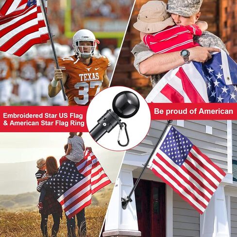 House Flag Pole With American Flag - Flagpoles Residential Kit with 5ft Tangle Free Metal Flag Pole,3x5 Embroidered US Flag,Holder Bracket,Heavy Duty Flag Poles for Outside House,Porch,Outdoor-Black in Saudi Arabia