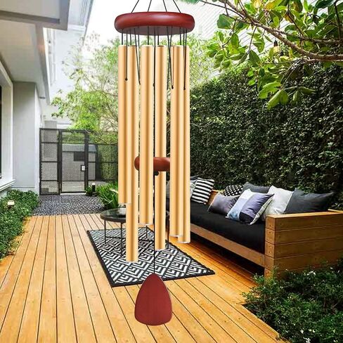 Large Aluminium Wind Chimes Outside, Soothing Melodic Memorial Sympathy Wind Chime, Suitable Outdoor Garden Patio Decor, Gift for Mom Women Neighbors (36 Inches Black) in Kuwait