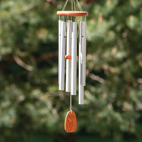 Woodstock Chimes AGMS Signature Collection, Amazing Grace Medium (24'') Silver, Inspirational and Memorial Wind Chimes for Outdoor, Patio, Home or Garden Décor for Mom in Saudi Arabia