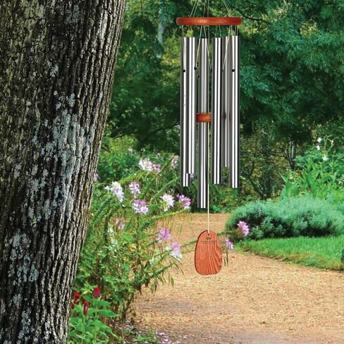 Woodstock Chimes AGMS Signature Collection, Amazing Grace Medium (24'') Silver, Inspirational and Memorial Wind Chimes for Outdoor, Patio, Home or Garden Décor for Mom in Saudi Arabia