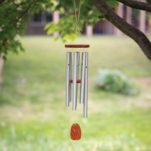 Woodstock Chimes AGMS Signature Collection, Amazing Grace Medium (24'') Silver, Inspirational and Memorial Wind Chimes for Outdoor, Patio, Home or Garden Décor for Mom in Saudi Arabia