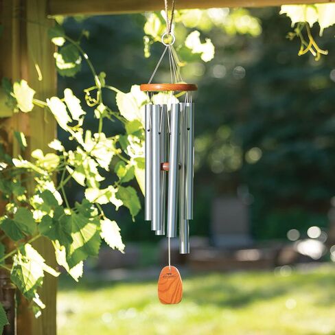 Woodstock Chimes AGMS Signature Collection, Amazing Grace Medium (24'') Silver, Inspirational and Memorial Wind Chimes for Outdoor, Patio, Home or Garden Décor for Mom in Saudi Arabia