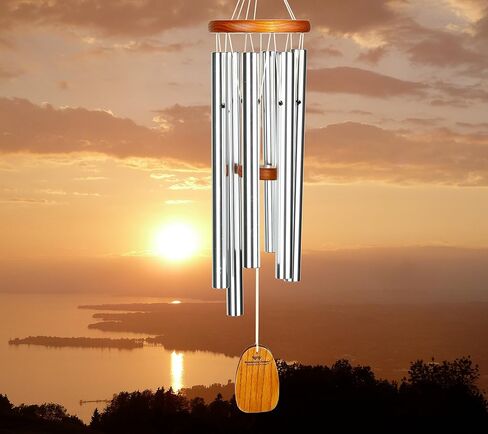 Woodstock Chimes AGMS Signature Collection, Amazing Grace Medium (24'') Silver, Inspirational and Memorial Wind Chimes for Outdoor, Patio, Home or Garden Décor for Mom in Saudi Arabia