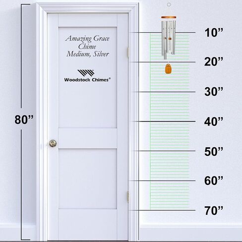 Woodstock Chimes AGMS Signature Collection, Amazing Grace Medium (24'') Silver, Inspirational and Memorial Wind Chimes for Outdoor, Patio, Home or Garden Décor for Mom in Saudi Arabia