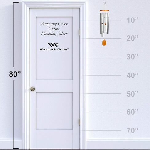 Woodstock Chimes AGMS Signature Collection, Amazing Grace Medium (24'') Silver, Inspirational and Memorial Wind Chimes for Outdoor, Patio, Home or Garden Décor for Mom in Saudi Arabia