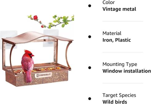 Window Bird Feeder, Desgully Durable Metal Window Bird Feeder, Window Bird Feeders with Strong Suction Cups, Super Adhesive Sheet×4，Large Outdoor Bird Feeder, Bird Watching Gift, Wild Bird Feeder in Saudi Arabia