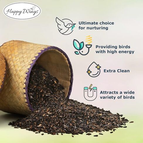 Happy Wings Nyjer/Thistle Seeds Wild Bird Food - 10 Pounds I No Grow Seed I Bird Seed for Wild Birds in Saudi Arabia