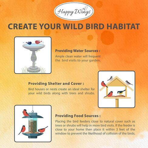 Happy Wings Nyjer/Thistle Seeds Wild Bird Food - 10 Pounds I No Grow Seed I Bird Seed for Wild Birds in Saudi Arabia