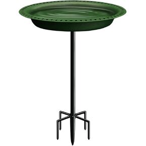 Garbuildman Upgraded 5-Prong Base Bird Bath with Metal Stake, Detachable Decoration Bowl Spa & Freestanding Birdfeeder for Outdoor Garden, Oval Style, Brown in Saudi Arabia