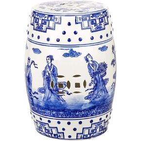 Safavieh Ocean Jewel Chinoiserie Ceramic Decorative Garden Stool, Blue in Kuwait
