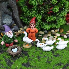PEATOP Fairy Garden Accessories, Garden Gnome Figurines Set of 7, Miniature Gnome Figurines for Plant Pots Decor, Home Decoration, Fairy Garden
