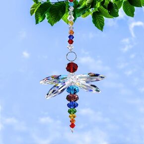 H&D Suncatcher Crystal Hanging Pendant -Unique and Beautiful Natural Agate Slices for Home or Garden Decor,Green