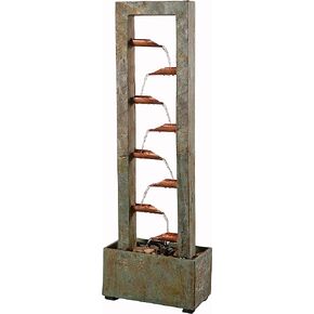 نافورة أرضية Kenroy Home 51008LGSLCOP مع لمسة نهائية من النحاس والأردواز، طراز ريفي، ارتفاع 47.75 بوصة، عرض 15.75 بوصة، عمق 8 بوصة