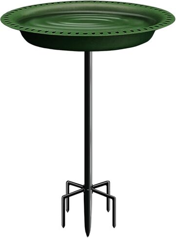 Garbuildman Upgraded 5-Prong Base Bird Bath with Metal Stake, Detachable Decoration Bowl Spa & Freestanding Birdfeeder for Outdoor Garden, Oval Style, Brown in Saudi Arabia