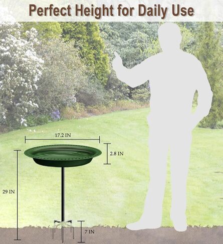 Garbuildman Upgraded 5-Prong Base Bird Bath with Metal Stake, Detachable Decoration Bowl Spa & Freestanding Birdfeeder for Outdoor Garden, Oval Style, Brown in Saudi Arabia