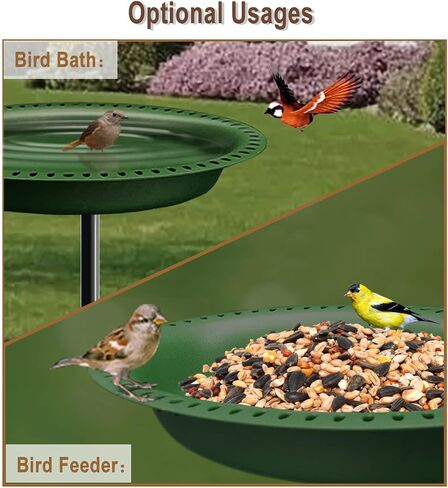 Garbuildman Upgraded 5-Prong Base Bird Bath with Metal Stake, Detachable Decoration Bowl Spa & Freestanding Birdfeeder for Outdoor Garden, Oval Style, Brown in Saudi Arabia