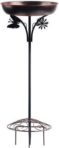 OUISJYER Garden Metal Bird Bath with Solar Fountain, Vintage Pedestal Bird Baths & Feeder for Outdoors Yard Garden Decor (31.5" H x 12" W in Kuwait