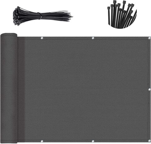 SUNNY GUARD 3'x10' Black Balcony Privacy Screen Fence, Apartments Railing Screen, Heavy Duty Wind Screen for Outdoor,Backyard,Patio,Deck Privacy（We Make Custom Sizes） in Kuwait