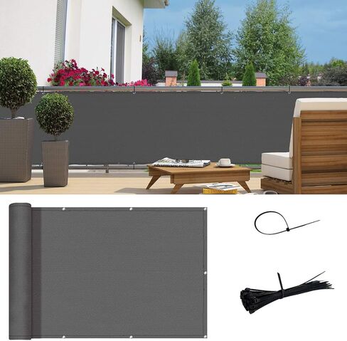 SUNNY GUARD 3'x10' Black Balcony Privacy Screen Fence, Apartments Railing Screen, Heavy Duty Wind Screen for Outdoor,Backyard,Patio,Deck Privacy（We Make Custom Sizes） in Kuwait