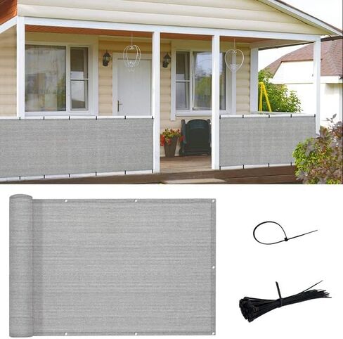 SUNNY GUARD 3'x10' Black Balcony Privacy Screen Fence, Apartments Railing Screen, Heavy Duty Wind Screen for Outdoor,Backyard,Patio,Deck Privacy（We Make Custom Sizes） in Kuwait
