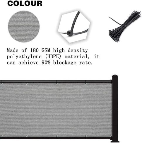SUNNY GUARD 3'x10' Black Balcony Privacy Screen Fence, Apartments Railing Screen, Heavy Duty Wind Screen for Outdoor,Backyard,Patio,Deck Privacy（We Make Custom Sizes） in Kuwait