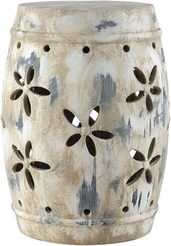 Safavieh ACS4589A Ilia Cement Decorative Garden Stool, Antiqued Cream in Saudi Arabia