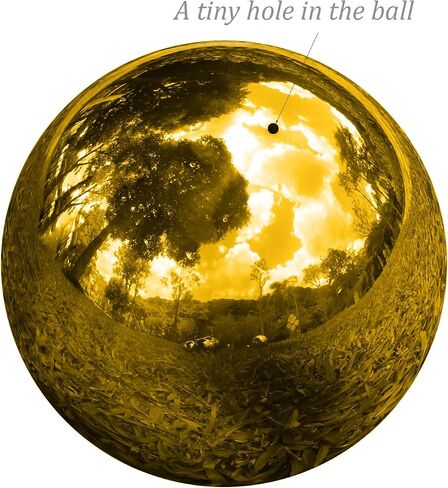 Stainless Steel Gazing Ball, 8 Pcs 50-150 mm Mirror Polished Hollow Ball Reflective Garden Sphere, Gazing Globe for Home Garden Ornament Decorations (Gold) in Saudi Arabia