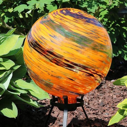 Sunnydaze 10-Inch Glass Outdoor Gazing Globe - Reflective Ball Yard Ornament for Patio or Lawn - Bright Summer Burst in Saudi Arabia
