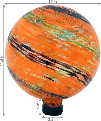 Sunnydaze 10-Inch Glass Outdoor Gazing Globe - Reflective Ball Yard Ornament for Patio or Lawn - Bright Summer Burst in Saudi Arabia