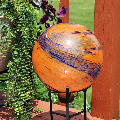 Sunnydaze 10-Inch Glass Outdoor Gazing Globe - Reflective Ball Yard Ornament for Patio or Lawn - Bright Summer Burst in Saudi Arabia