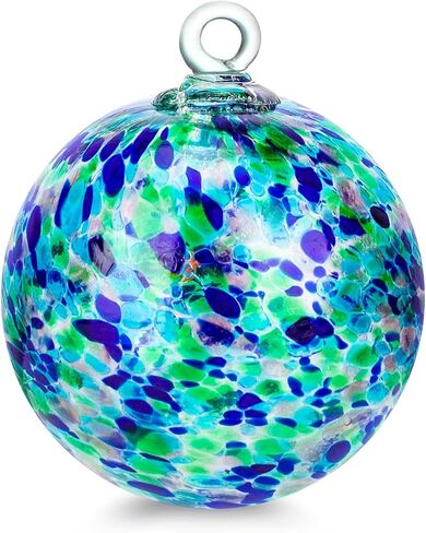 VCUTEKA Hanging Glass Gazing Ball, 6" Glass Ball Ornament Hanging Witch Ball Indoor Outdoor Garden Home Décor in Saudi Arabia
