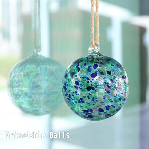 VCUTEKA Hanging Glass Gazing Ball, 6" Glass Ball Ornament Hanging Witch Ball Indoor Outdoor Garden Home Décor in Saudi Arabia