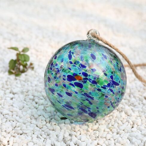 VCUTEKA Hanging Glass Gazing Ball, 6" Glass Ball Ornament Hanging Witch Ball Indoor Outdoor Garden Home Décor in Saudi Arabia