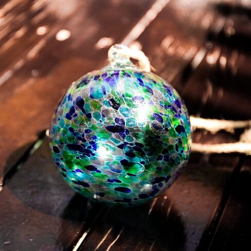 VCUTEKA Hanging Glass Gazing Ball, 6" Glass Ball Ornament Hanging Witch Ball Indoor Outdoor Garden Home Décor in Saudi Arabia