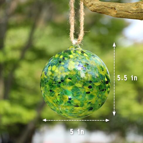 VCUTEKA Hanging Glass Gazing Ball, 6" Glass Ball Ornament Hanging Witch Ball Indoor Outdoor Garden Home Décor in Saudi Arabia