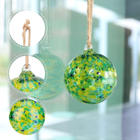 VCUTEKA Hanging Glass Gazing Ball, 6" Glass Ball Ornament Hanging Witch Ball Indoor Outdoor Garden Home Décor in Saudi Arabia