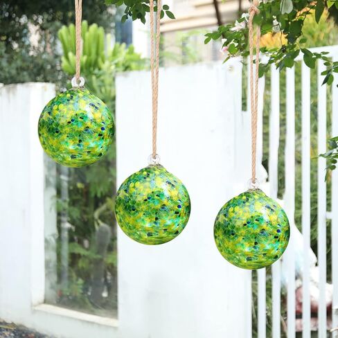 VCUTEKA Hanging Glass Gazing Ball, 6" Glass Ball Ornament Hanging Witch Ball Indoor Outdoor Garden Home Décor in Saudi Arabia