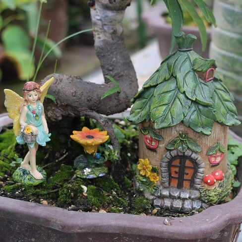 BangBangDa Miniature Fairy Garden Accessories Outdoor - Small Fairies Figurines Items Fairy House Table Chair Set Fairy Garden Fairies Kit for Kids Fairy Figures Mini Garden Ornaments in Saudi Arabia