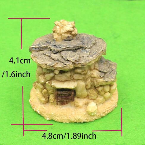 Trasfit 4 Pieces Miniature Fairy Garden Stone House - Mini Fairy Cottage House for Garden & Patio Decoration - Accessories for Home Decoration Outdoor Décor (4 Stone House) in Kuwait