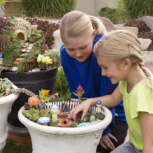 Trasfit 4 Pieces Miniature Fairy Garden Stone House - Mini Fairy Cottage House for Garden & Patio Decoration - Accessories for Home Decoration Outdoor Décor (4 Stone House) in Kuwait