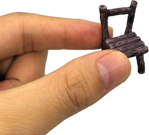 مجموعة طاولات وكراسي مصغرة من تراسفيت مكونة من 6 قطع، مجموعة زخارف مقاعد أثاث الحديقة الجنية لإكسسوارات بيت الدمى، ديكور المناظر الطبيعية الصغيرة للمنزل (النمط ب) in Kuwait