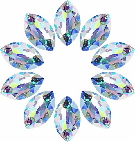 10pcs Crystal Pendants 1.5"/38mm AB Oval Suncatcher - Hanging Crystals Prisms for Windows, FengShui, Hanging Ornament for Decoration, Chandelier Crystals Replacement in Saudi Arabia