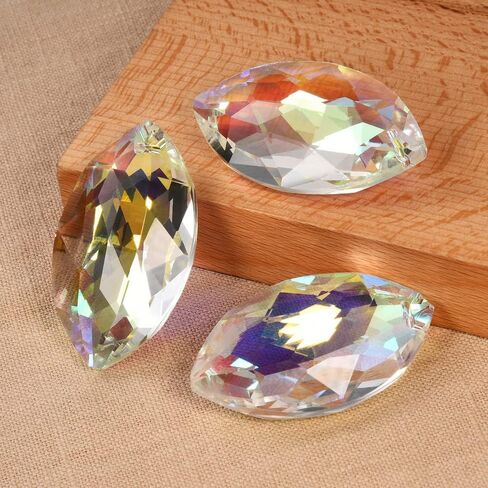10pcs Crystal Pendants 1.5"/38mm AB Oval Suncatcher - Hanging Crystals Prisms for Windows, FengShui, Hanging Ornament for Decoration, Chandelier Crystals Replacement in Saudi Arabia