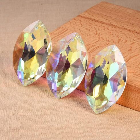 10pcs Crystal Pendants 1.5"/38mm AB Oval Suncatcher - Hanging Crystals Prisms for Windows, FengShui, Hanging Ornament for Decoration, Chandelier Crystals Replacement in Saudi Arabia