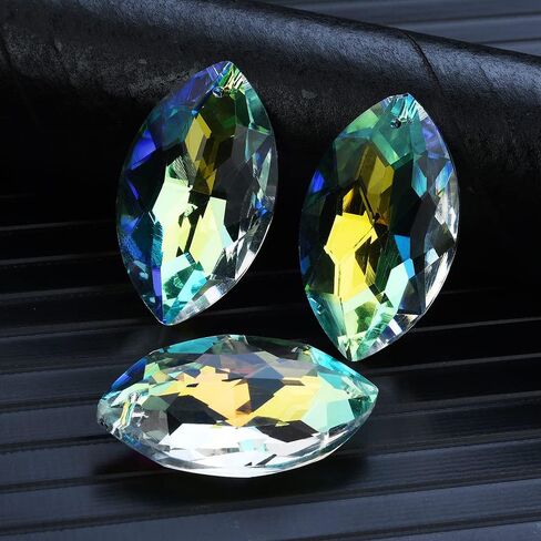10pcs Crystal Pendants 1.5"/38mm AB Oval Suncatcher - Hanging Crystals Prisms for Windows, FengShui, Hanging Ornament for Decoration, Chandelier Crystals Replacement in Saudi Arabia