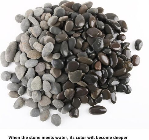 7LB River Rocks Mexican Beach Pebbles for Garden Landscape Plants Paving Grey 1Inch - 1.5Inch in Kuwait