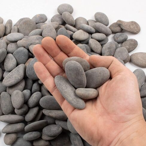 7LB River Rocks Mexican Beach Pebbles for Garden Landscape Plants Paving Grey 1Inch - 1.5Inch in Kuwait