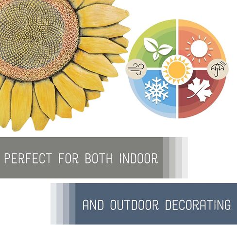 NAT & Jules Sunflower Colorful Finish 12 inch Resin Decorative Stepping Stone in Kuwait