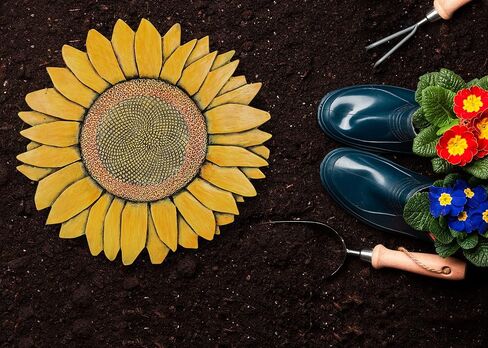 NAT & Jules Sunflower Colorful Finish 12 inch Resin Decorative Stepping Stone in Kuwait