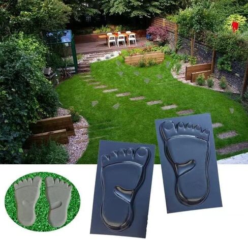 VanSmaGo 2 Packs 16.9 x 16.9 x 1.6 inch Walk Maker, Path Mate Stone Moldings Paving Pavement Concrete Molds Stepping Stone Paver Walk Way Cement Mold for Patio, Lawn & Garden in Saudi Arabia